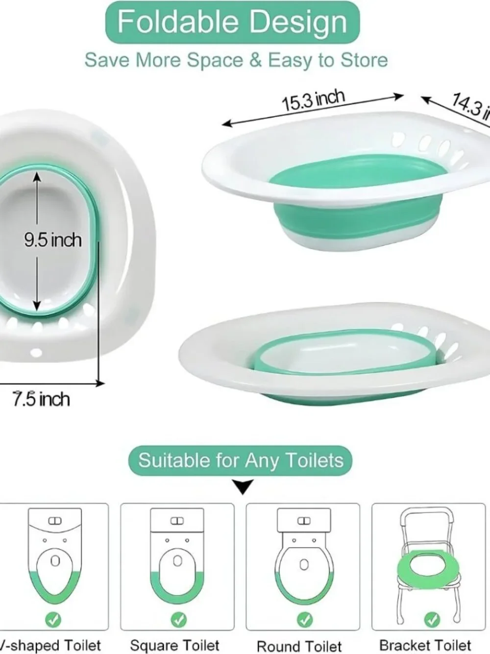 Bath for Toilet Seat Hemorrhoids and Postpartum Care - Portable Bidet BPA Free T